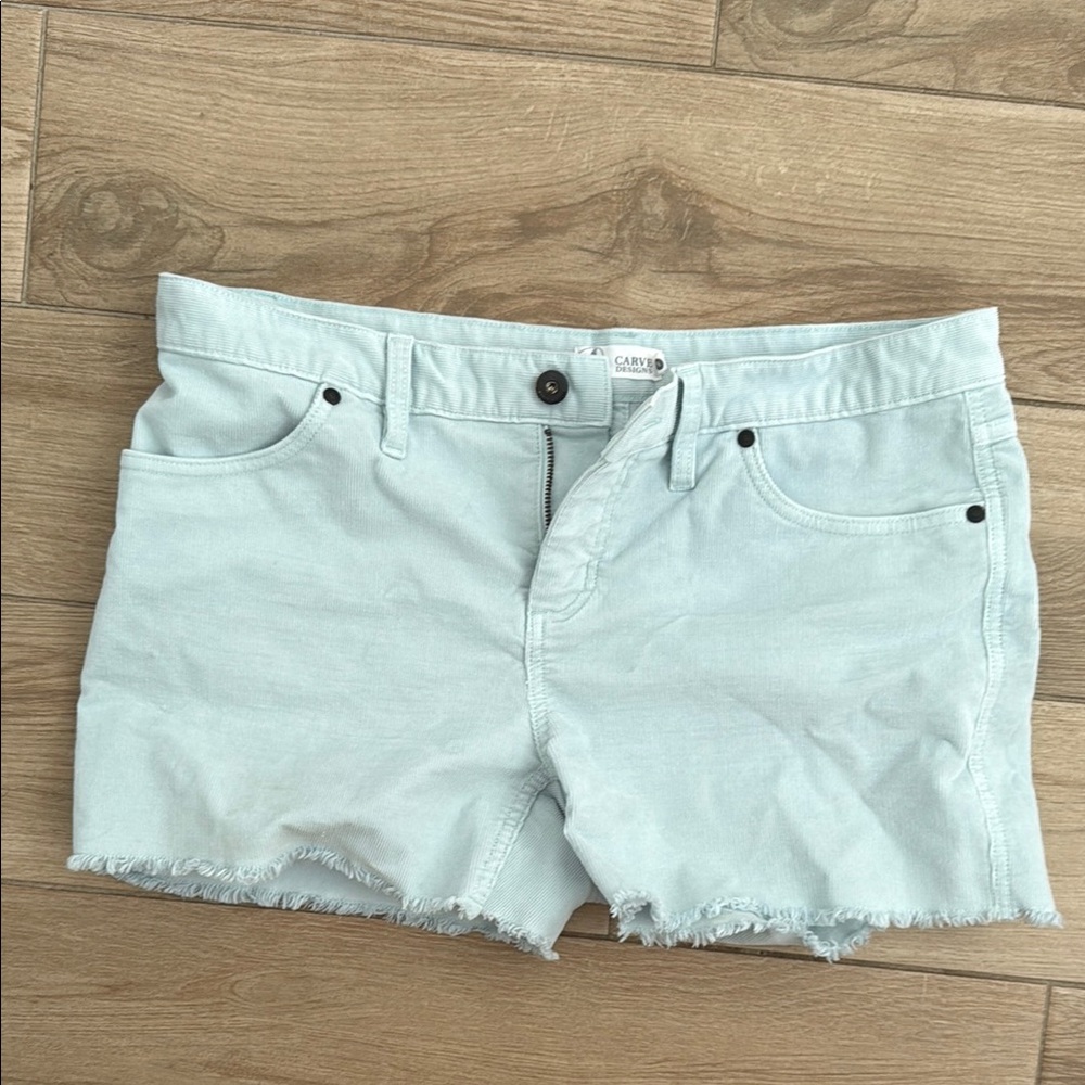 Carve Designs 28 Corduroy Shorts with Frayed Hem
